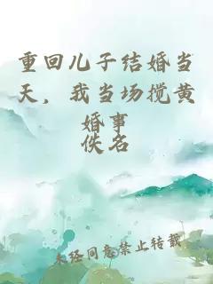重回儿子结婚当天，我当场搅黄婚事